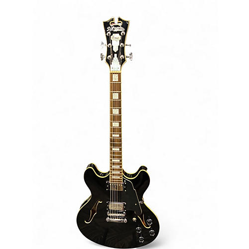 Used D'Angelico Premier Series DC Black Hollow Body Electric Guitar Black