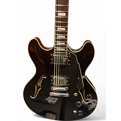 Used D'Angelico Premier Series DC Black Hollow Body Electric Guitar