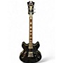Used D'Angelico Premier Series DC Black Hollow Body Electric Guitar Black