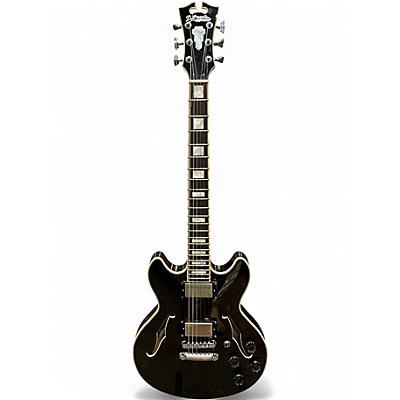 Used D'Angelico Premier Series DC Black Hollow Body Electric Guitar