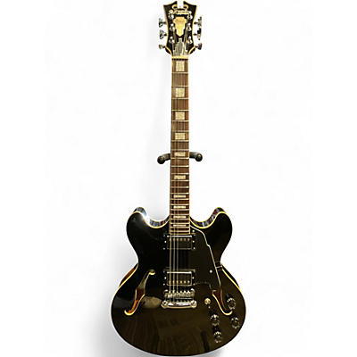 Used D'Angelico Premier Series DC Black Hollow Body Electric Guitar