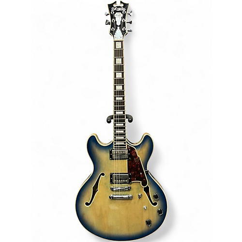 Used D'Angelico Premier Series DC Blue Burst Hollow Body Electric Guitar Blue Burst