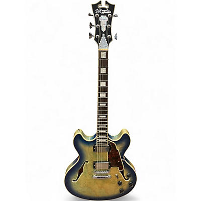 Used D'Angelico Premier Series DC Blue Burst Hollow Body Electric Guitar