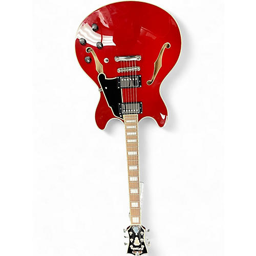 Used D'Angelico Premier Series DC Cherry Hollow Body Electric Guitar Cherry