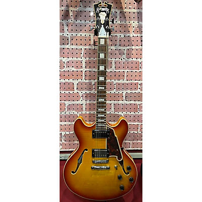 D'Angelico Used D'Angelico Premier Series DC Cherry Sunburst Hollow Body Electric Guitar