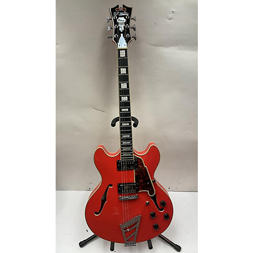 D'Angelico Used D'Angelico Premier Series DC Fiesta Red Hollow Body Electric Guitar Fiesta Red