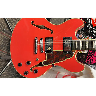 D'Angelico Used D'Angelico Premier Series DC Fiesta Red Hollow Body Electric Guitar