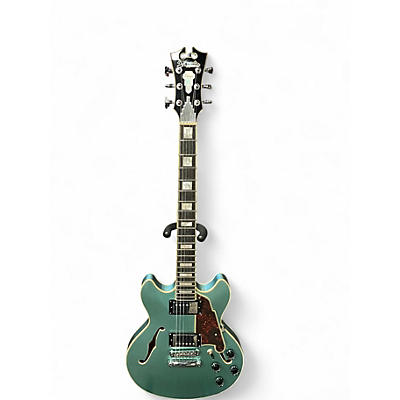 Used D'Angelico Premier Series DC Metallic Moon Green Hollow Body Electric Guitar