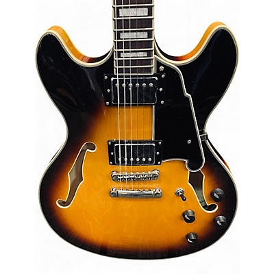 Used D'Angelico Premier Series DC NATURAL  Hollow Body Electric Guitar