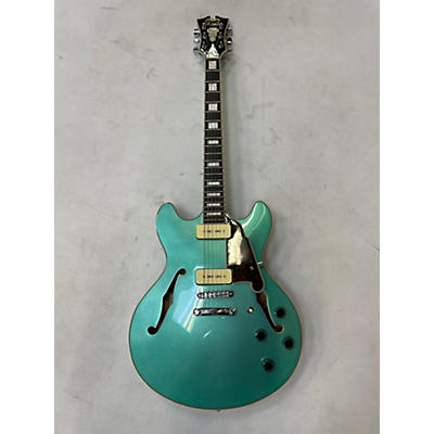 D'Angelico Used D'Angelico Premier Series DC Ocean Turquoise Hollow Body Electric Guitar