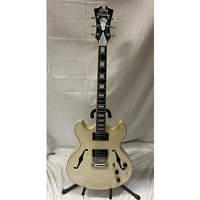 D'Angelico Used D'Angelico Premier Series DC Pearl White Hollow Body Electric Guitar