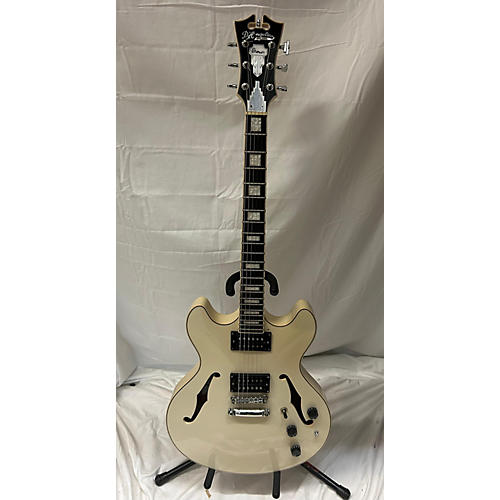 D'Angelico Used D'Angelico Premier Series DC Pearl White Hollow Body Electric Guitar Pearl White