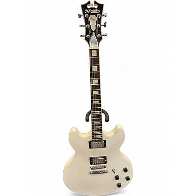 Used D'Angelico Premier Series DC Semi-Hollowbody Electric Guitar with No F- White Hollow Body Electric Guitar