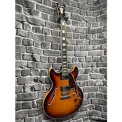 D'Angelico Used D'Angelico Premier Series DC Sunburst Hollow Body Electric Guitar