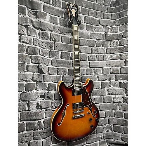 D'Angelico Used D'Angelico Premier Series DC Sunburst Hollow Body Electric Guitar Sunburst