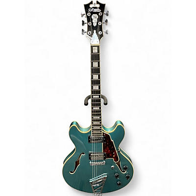 Used D'Angelico Premier Series DC Turquoise Hollow Body Electric Guitar