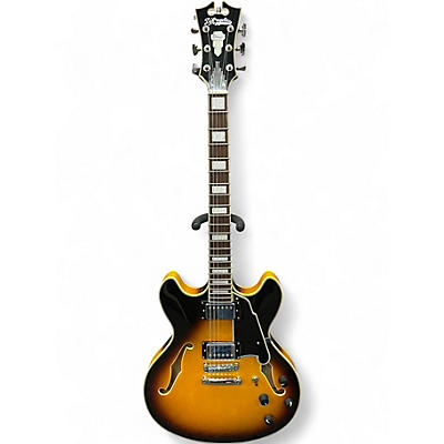 Used D'Angelico Premier Series DC Vintage Sunburst Hollow Body Electric Guitar