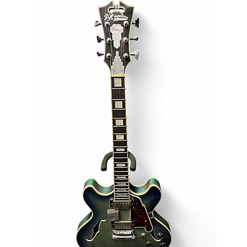 Used D'Angelico Premier Series DC transparent blue Hollow Body Electric Guitar transparent blue