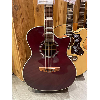 D'Angelico Used D'Angelico Premier Series Gramercy Cutaway Wine Red Acoustic Electric Guitar