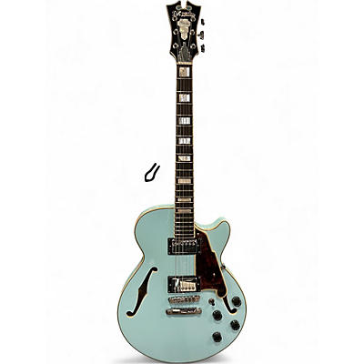 Used D'Angelico Premier Series SS Sky Blue Hollow Body Electric Guitar