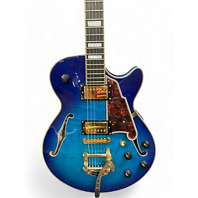 D'Angelico Used D'Angelico Private Collection Premier Bob Weir Blue Burst Hollow Body Electric Guitar