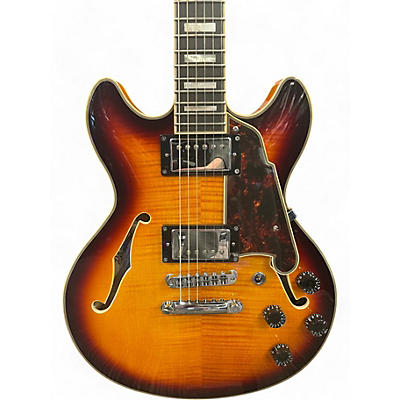 D'Angelico Used D'Angelico dapminidccsvsbcs 3 Tone Sunburst Hollow Body Electric Guitar