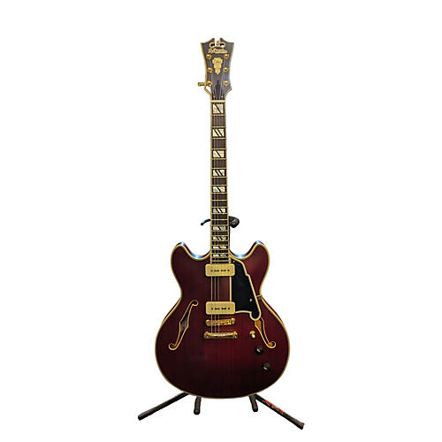 D'Angelico Used D'Angelico deluxe DC Semi-Hollow Burgundy Hollow Body Electric Guitar Burgundy