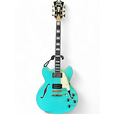 Used D'Angelico deluxe dc Seafoam Green Hollow Body Electric Guitar