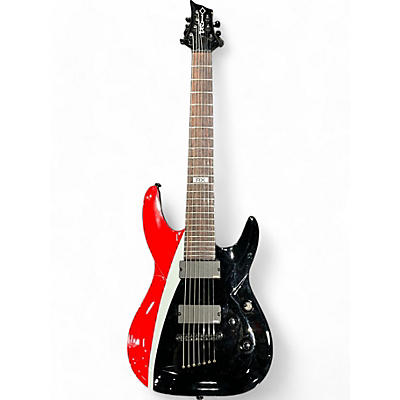 DBZ Guitars Used DBZ Guitars RX 7 Red with Black and White Stripes Solid Body Electric Guitar