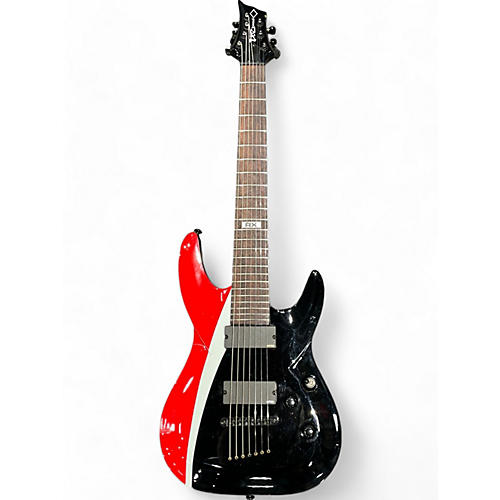 DBZ Guitars Used DBZ Guitars RX 7 Red with Black and White Stripes Solid Body Electric Guitar Red with Black and White Stripes