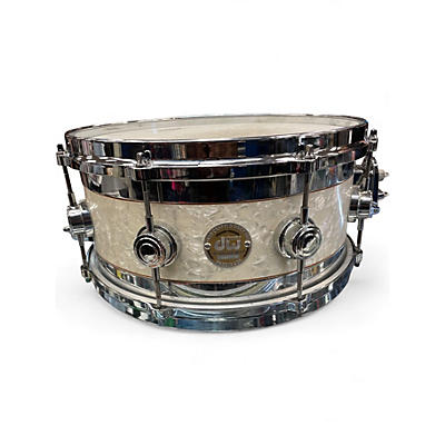 Used DW 13X7 Collector's Series Exotic Edge Snare Pearl White Drum