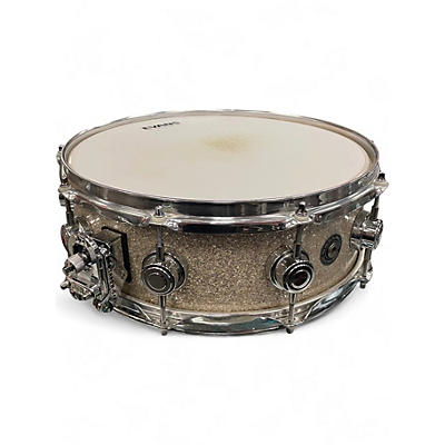Used DW 14X5 Collector's Series Gold Badge Broken Glass Drum