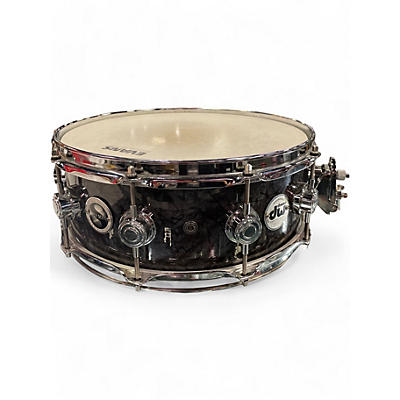 Used DW 14X5.5 Collector's Series Finish Ply Super Solid Maple Snare Black Oyster Drum