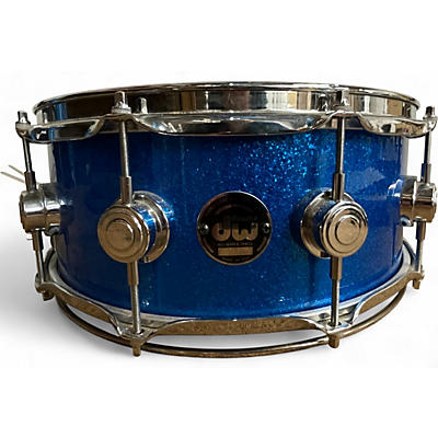 Used DW 14X5.5 Collector's Series Snare Blue Sparkle Drum