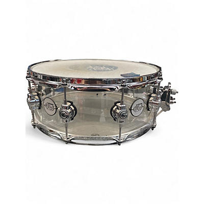 Used DW 14X5.5 Design Series Acrylic Snare Clear Drum