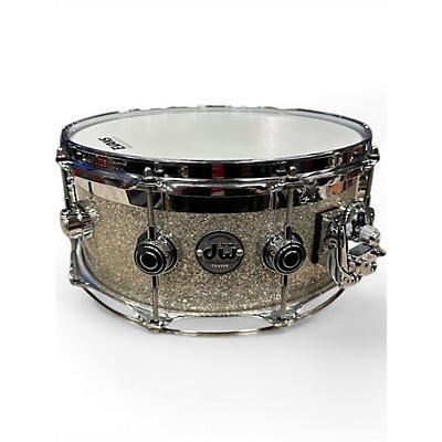 Used DW 14X6 Collector's Series FinishPly Top Edge Snare Broken Glass Drum