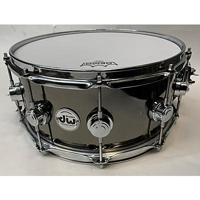 DW Used DW 14X6.5 Collector's Series Black Nickel Over Brass Snare Drum 6.5x14 Drum Black