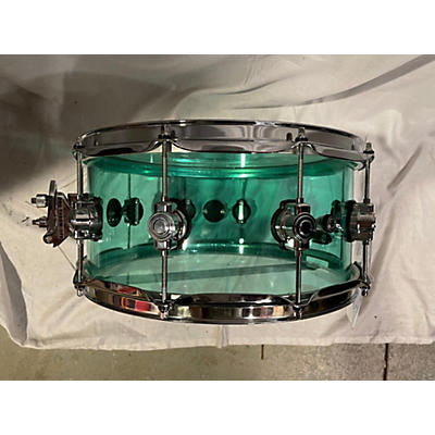 DW Used DW 14X6.5 Design Series Acrylic Snare Drum 14 X 6.5 In. Sea Glass Drum Sea Glass