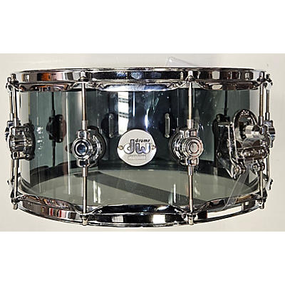 DW Used DW 14X6.5 Design Series Acrylic Snare Drum Trans Black