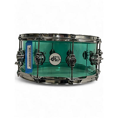 DW Used DW 14X6.5 Design Series Acrylic Snare Green Drum