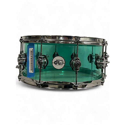 DW Used DW 14X6.5 Design Series Acrylic Snare Green Drum Green 213