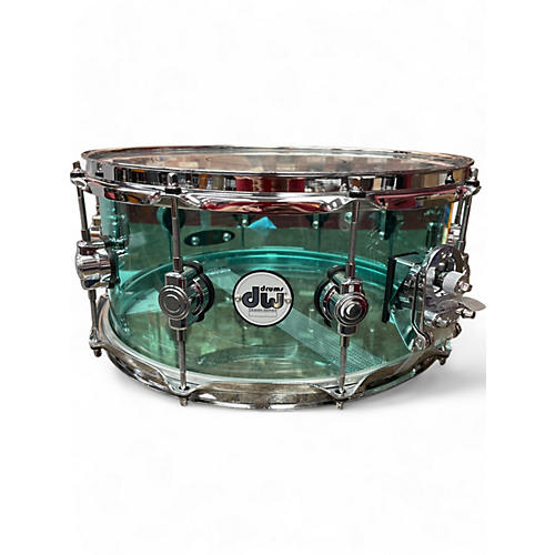 DW Used DW 14X6.5 Design Series Acrylic Snare SEA GLASS Drum SEA GLASS 213