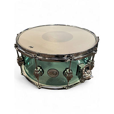 Used DW 14X6.5 Design Series Acrylic Snare Sea Glass Drum