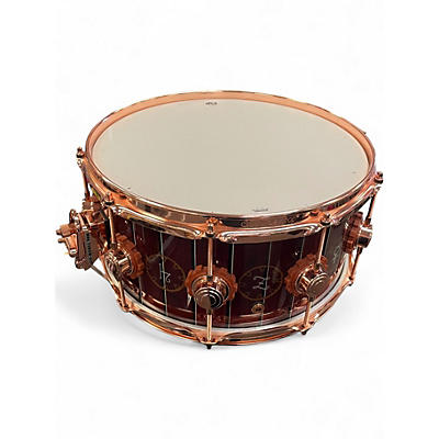 Used DW 14X6.5 Neil Peart Time Machine Snare Copper Burst Drum