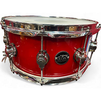 Used DW 14X6.5 Performance Series Snare Candy Apple Red Drum