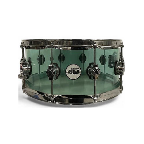 DW Used DW 14X7 Design Series Acrylic Snare Drum Teal teal 214