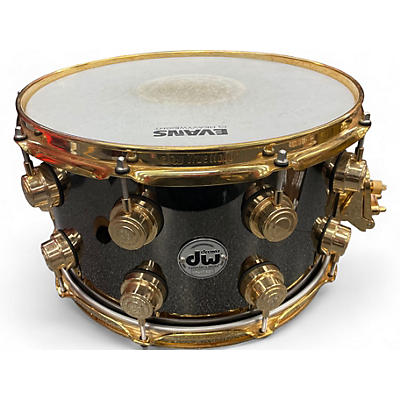 Used DW 14X8 Collector's Series Brass Snare Drum Black And Gold