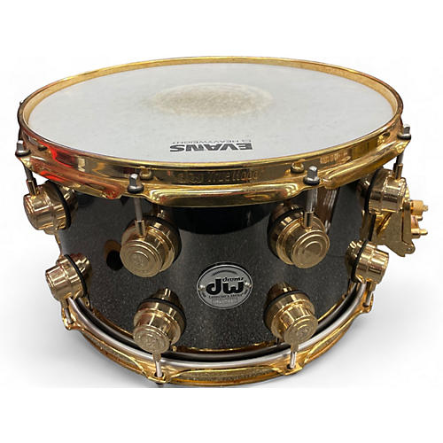 DW Used DW 14X8 Collector's Series Brass Snare Drum Black And Gold Black and Gold 216