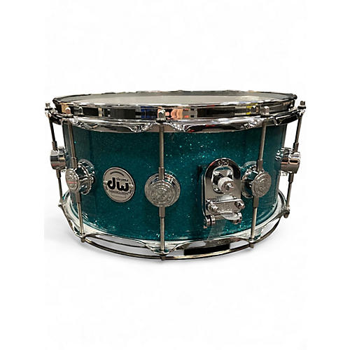 Used DW 14in CHERRY MAHOGANY TEAL Drum TEAL 33