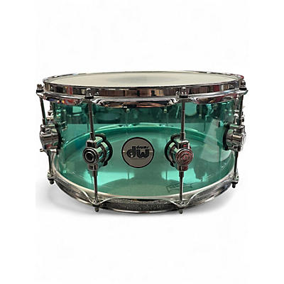 Used DW 14in Design Series Acrylic Snare Seafoam Green Drum
